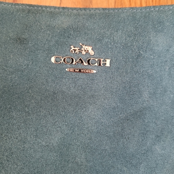 Coach Blue Suede Hobo Handbag - Picture 8 of 9